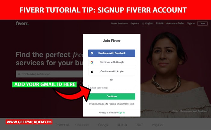 FIVERR TUTORIAL TIP SIGNUP FIVERR ACCOUNT - HOW TO CREATE ACCOUNT ON FIVERR