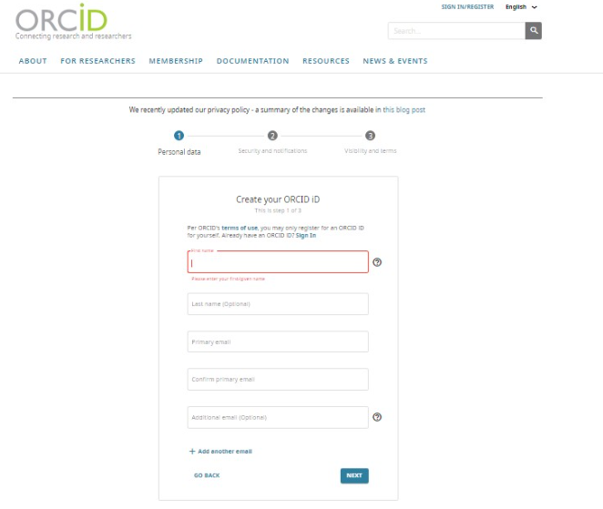 Create Account on ORCID get Backlink